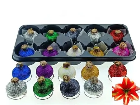 Амариліс мікс у воску гліттер, артикул: 53454 Зображення товару Амариліс мікс у воску гліттер, артикул: 53454