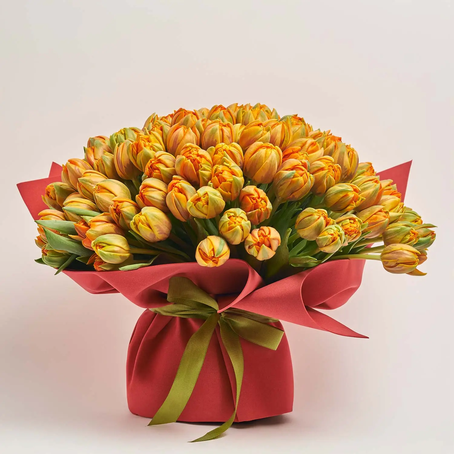 Зображення товару Букет 151 помаранчевий піоновидний Тюльпан F1005, артикул: 54168