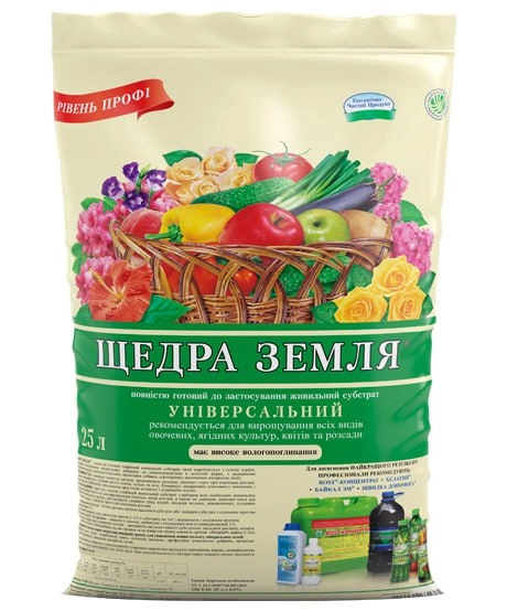 Зображення товару Субстрат Щедра земля 25л, артикул: 18652