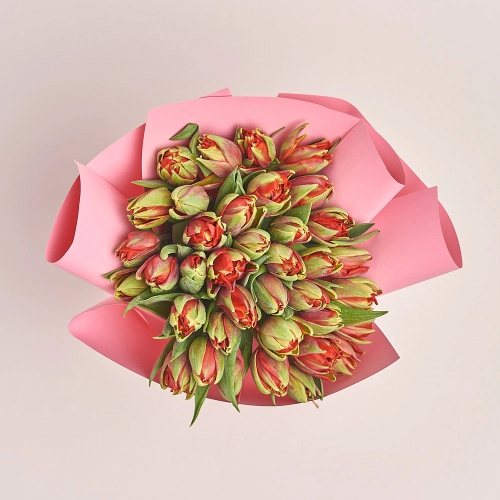 Зображення товару Букет 39 Червоних Піоновидних Тюльпанів F615, артикул: 35743