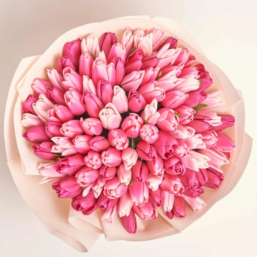 Зображення товару Букет 101 Рожевий Тюльпан Мікс F833, артикул: 56578