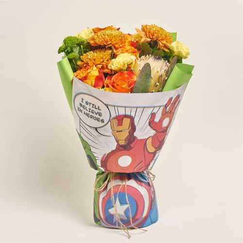 Букет Супергеройський 402, артикул: 53462 Зображення товару Букет Супергеройський 402, артикул: 53462