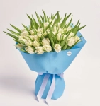 Зображення товару Букет 51 Білий піоновидний Тюльпан F763, артикул: 45235