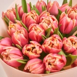 Зображення товару Букет 25 Рожевих Піоновидних Тюльпанів F672, артикул: 35741